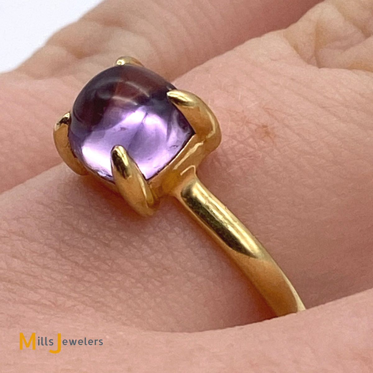 Tiffany & Co. Paloma Picasso 18K Yellow Gold Amethyst Ring Size 6