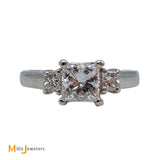 Platinum GIA 1.02ct VS2/H Square Modified Brilliant Engagement Ring Size 6.75