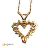 14K 10K Yellow Gold .34ctw Diamond Heart Necklace