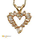 14K 10K Yellow Gold .34ctw Diamond Heart Necklace