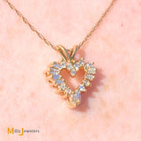 14K 10K Yellow Gold .34ctw Diamond Heart Necklace