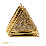 14K Yellow Gold Round .36ctw Diamond Triangle Slide Pendant