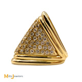 14K Yellow Gold Round .36ctw Diamond Triangle Slide Pendant