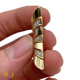 Signed LGL 14K Yellow Gold .17ctw Diamond 3 Row Triangle Slide Pendant