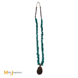 Signed JF 10.12ct Turquoise Nugget & Heishi Shell Necklace