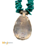 Signed JF 10.12ct Turquoise Nugget & Heishi Shell Necklace