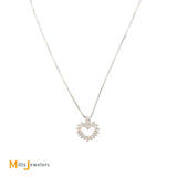 14K White Gold .41ctw Diamond Heart Necklace