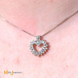 14K White Gold .41ctw Diamond Heart Necklace