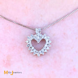 14K White Gold .41ctw Diamond Heart Necklace