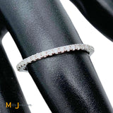 Signed HJ Namdar 14K White Gold 0.44ctw Diamond Eternity Band Ring Size 6.75