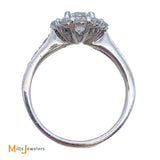 18K White Gold 1.6ctw VS1 Diamond Halo Engagement Ring Size 5.75