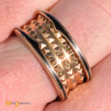 18K Rose Gold Bvlgari B.zero1 Rock Four Band Ring Size 12.5