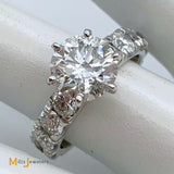 14K White Gold GIA 2.53ct Diamond 4.63ctw Engagement Ring Size 6.5