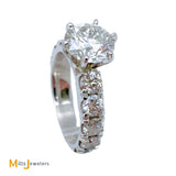 14K White Gold GIA 2.53ct Diamond 4.63ctw Engagement Ring Size 6.5