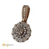 10K Rose Gold 0.12ctw Diamond Cluster Slide Pendant