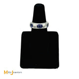 Signed JB 14K White Gold 1.80ctw Iolite Band Size 6.25