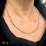 14K Yellow Gold Rope Chain Necklace 20 Inch