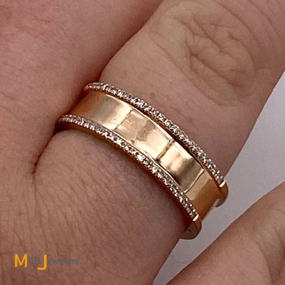 14K Rose Gold 0.13ctw Natural Diamond Band Ring Size 7