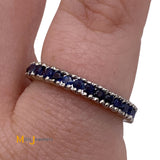 14K White Gold 0.47ctw Blue Sapphire Eternity Band Ring Size 5.25