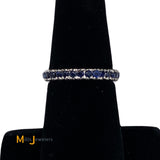 14K White Gold 0.47ctw Blue Sapphire Eternity Band Ring Size 5.25