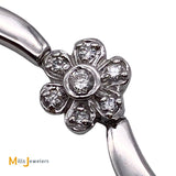 14K White Gold 1.50ctw Diamond Flower Link Bracelet