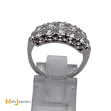 14K White Gold 2-Row 10-Stone 1.70ctw Diamond Band Ring Size 6.75