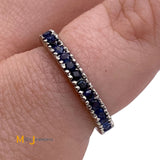 14K White Gold 0.47ctw Blue Sapphire Eternity Band Ring Size 5.25