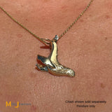 14K Yellow Gold Atrtsica Humpback Whale Pendant