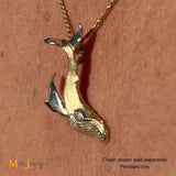 14K Yellow Gold Atrtsica Humpback Whale Pendant