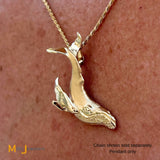 14K Yellow Gold Atrtsica Humpback Whale Pendant