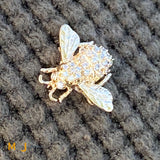 14K Yellow Gold 0.38ctw Round Brilliant Diamond Bee Brooch Pin