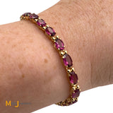 Imperial Gold Company 14K Yellow Gold 11.55ctw Garnet Tennis Bracelet