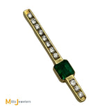 18K Yellow Gold 0.38ct Emerald 0.22ctw Diamond Slide Pendant