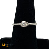 18K White Gold 0.25ct Pear-Shape Natural Diamond Engagement Ring Size 6