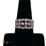 18K White Gold 0.27ctw Diamond Filigree Web Band Ring Size 6.5