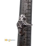 Vintage 18K White Gold Filigree Deco 0.29ctw Natural Diamond Ring Size 4.75