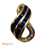 18K Yellow Gold 0.66cts Sapphire 0.04cts Diamond Slide Pendant