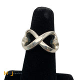 Tiffany & Co. Paloma Picasso 925 Silver Double Loving Hearts Ring Size 5