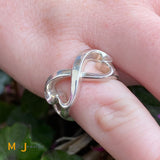 Tiffany & Co. Paloma Picasso 925 Silver Double Loving Hearts Ring Size 5