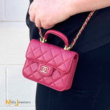 Chanel Deep Pink Lambskin Flap Coin Purse Crossbody Bag 2021