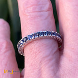 14K White Gold 0.47ctw Blue Sapphire Eternity Band Ring Size 5.25