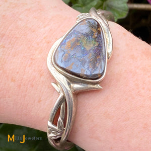 Idaho Opal & Gem Corp Sterling Silver 925 Boulder Opal Cuff Bracelet