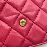 Chanel Deep Pink Lambskin Flap Coin Purse Crossbody Bag 2021