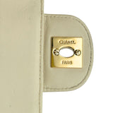 Chanel Vintage Cream Lambskin Chocolate Bar East West Shoulder Bag 2002-2003