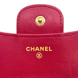 Chanel Deep Pink Lambskin Flap Coin Purse Crossbody Bag 2021