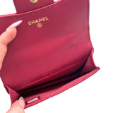 Chanel Deep Pink Lambskin Flap Coin Purse Crossbody Bag 2021