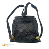 Chanel Vintage Black Quilted Leather Backpack