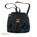 Chanel Vintage Black Quilted Leather Backpack