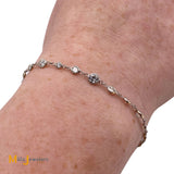 14K White Gold 1.88ctw Round Brilliant Diamond Chain Link Bracelet