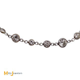 14K White Gold 1.88ctw Round Brilliant Diamond Chain Link Bracelet